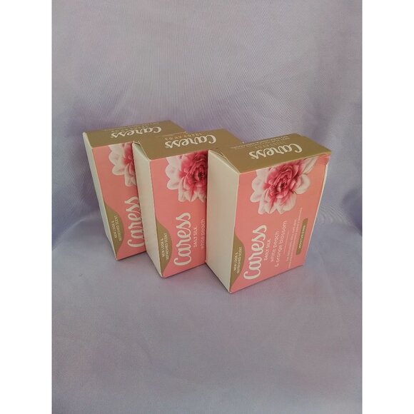Caress Daily Silk Bar Soap White Peach & Orange Blossom 3 Pack - Picture 2 of 2